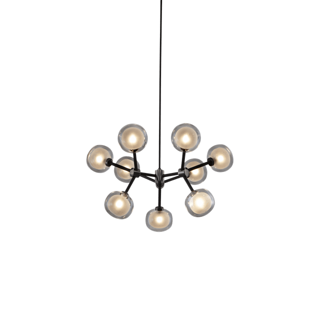 TOOY Nabila 552.19 Pendel Mat Sort/Sort Krom med Røget Glas