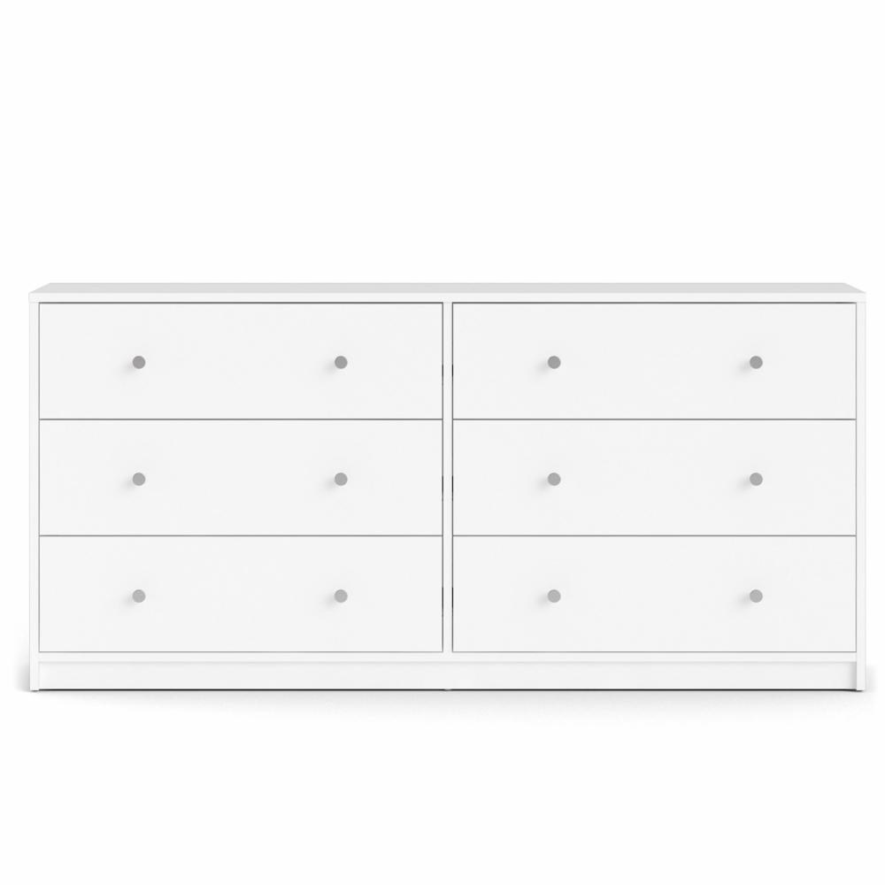 TVILUM May dobbelt kommode, m. 6 skuffer - hvid folie og plastik