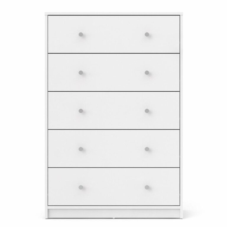 TVILUM May kommode - hvid, m. 5 skuffer