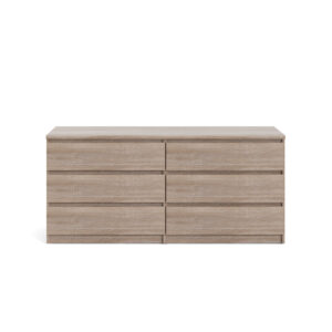 TVILUM Naia kommode - trøffel natur træ, m. 6 skuffer