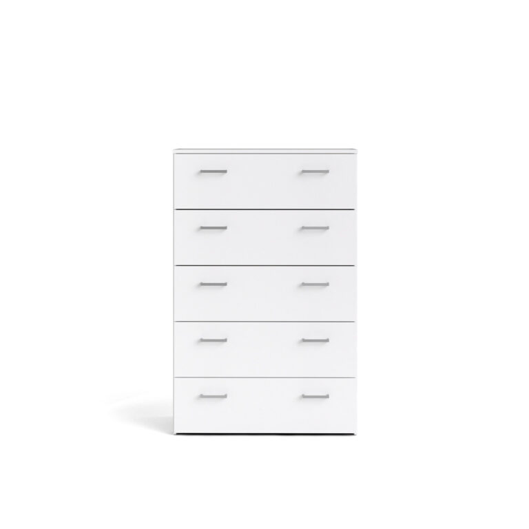 TVILUM Space kommode - hvidt træ, m. 5 skuffer