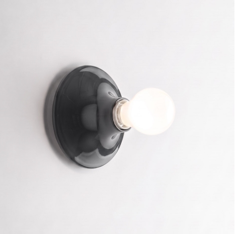 Teti væglampe / loftlampe, transparent grafit sort