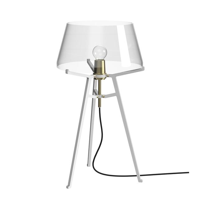 Tonone Ella Bordlampe Hvid/Røget Glas
