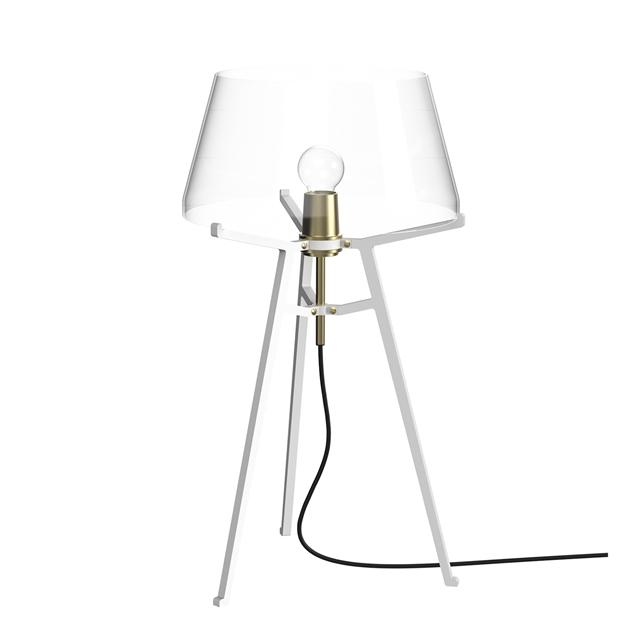 Tonone Ella Bordlampe Hvid/Transparent Glas