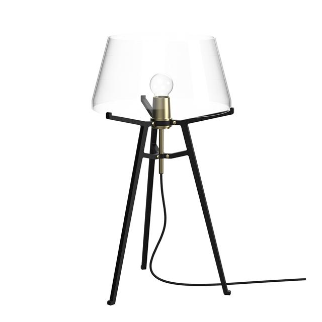 Tonone Ella Bordlampe Sort/Transparent Glas