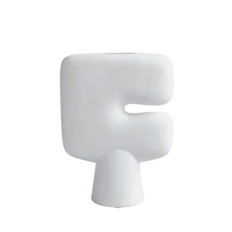Tribal Vase Stor Bone White