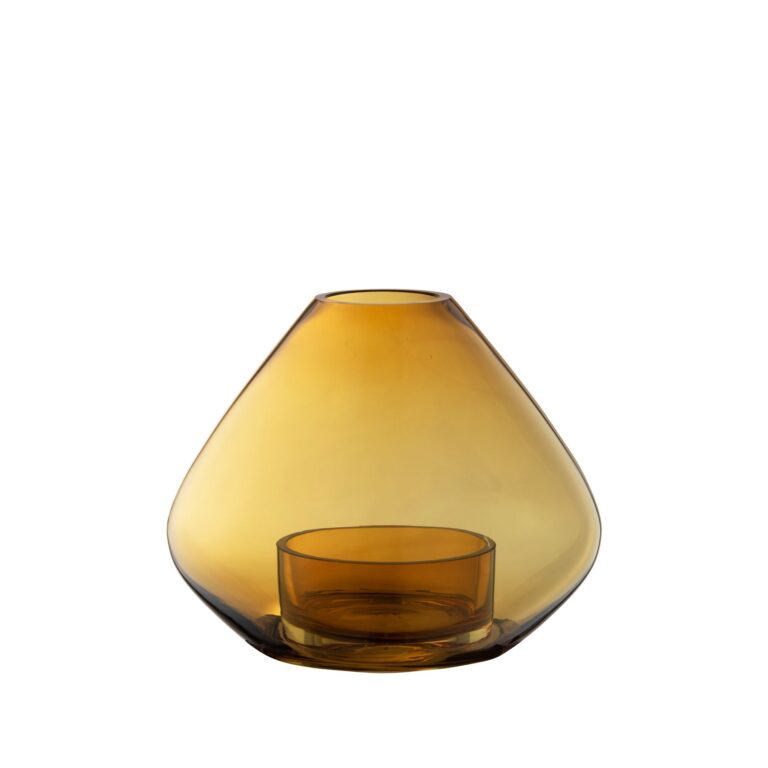 UNO Lanterne/Vase Amber H11,5 cm