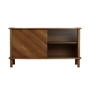 Umage Italic Kabinet 1x1 Døre Mørk Eg/Glas