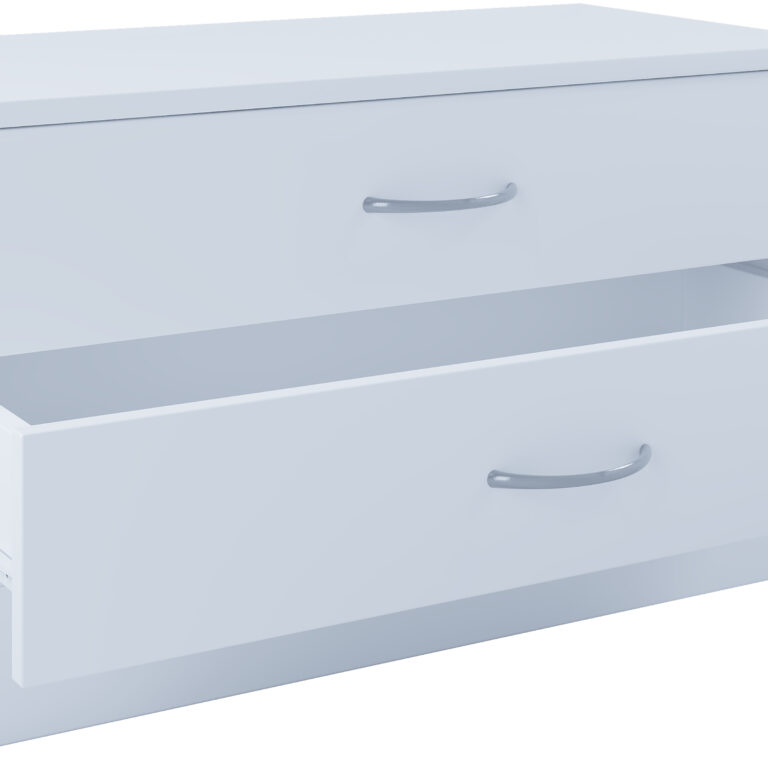 VCM NORDIC Balia kommode/bænk, m. 2 skuffer - hvid træ