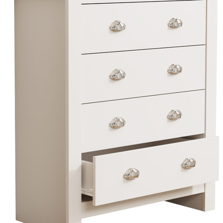 VCM NORDIC Balusa XL kommode, m. 4 skuffer - hvid/natur træ