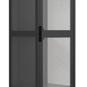 VCM NORDIC Floka XL vitrineskab, m. 1 låge og 3 hylder - glas og sort stål