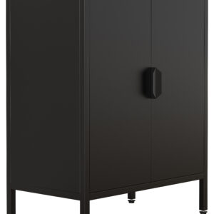 VCM NORDIC Flokas S skab, m. 2 låger og 1 hylde - sort stål