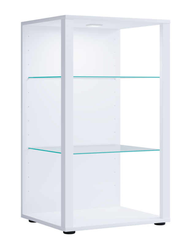 VCM NORDIC Glasol XXL vitrineskab, m. 2 glashylder - hvid træ