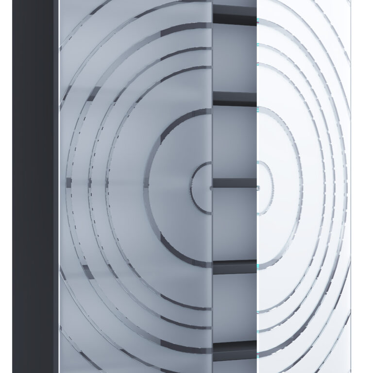 VCM NORDIC Tilano L reol til cd'ere og dvd'er, m. 2 glaslåger og 10 hylder - antracitgrå træ