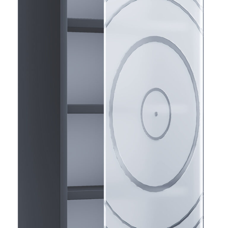 VCM NORDIC Tilano M reol til cd'ere og dvd'er, m. 1 glaslåge og 5 hylder - antracitgrå træ