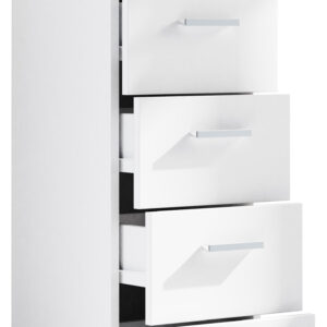 VCM NORDIC Zalo M kommode badeværelsesskab, m. 5 skuffer - hvid melamin