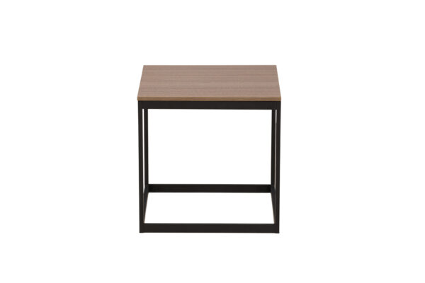 VENTURE DESIGN Arbor sidebord, kvadratisk - mørkebrun MDF og sort stål (50x50)