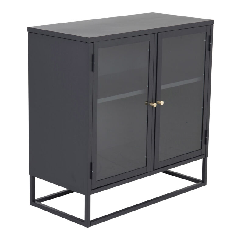 VENTURE DESIGN Bakal skab, m. 2 låger og 1 hylde - sort stål