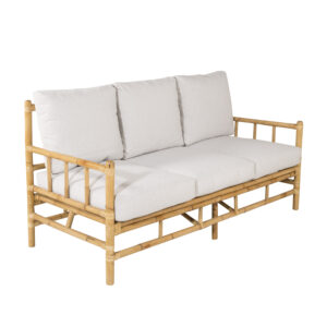 VENTURE DESIGN Cane 3 pers. havesofa, m. lysegrå hynder - natur bambus