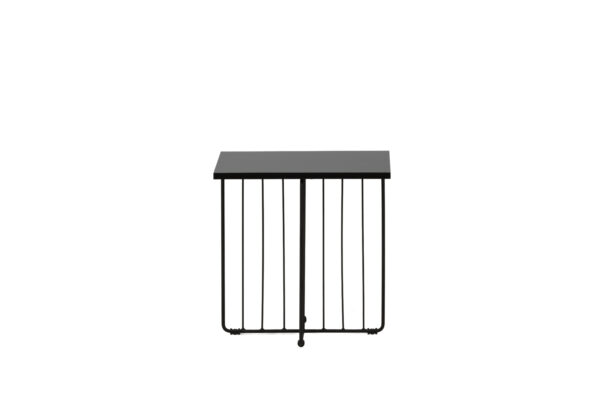 VENTURE DESIGN Dayton sofabord, kvadratisk - sort MDF og sort stål (40x40)