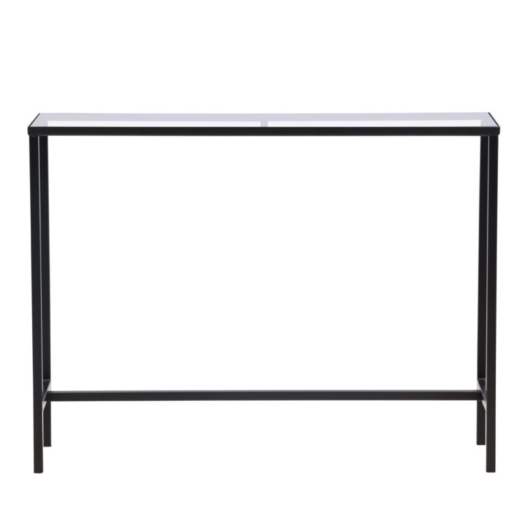 VENTURE DESIGN Dipp konsolbord, rektangulær - klar glas og sort stål (100x30)