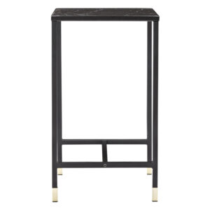 VENTURE DESIGN Dipp sidebord - sort glas og metal (40x40)