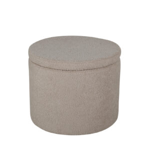 VENTURE DESIGN Dunken puf, m. opbevaring, cylinder - beige bamsestof polyester (Ø51)