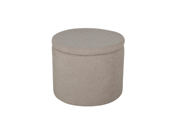 VENTURE DESIGN Dunken puf, m. opbevaring, cylinder - beige bamsestof polyester (Ø51)