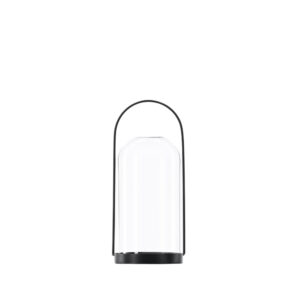 VENTURE DESIGN Flora lysestage - klar glas og sort jern (H25x11)