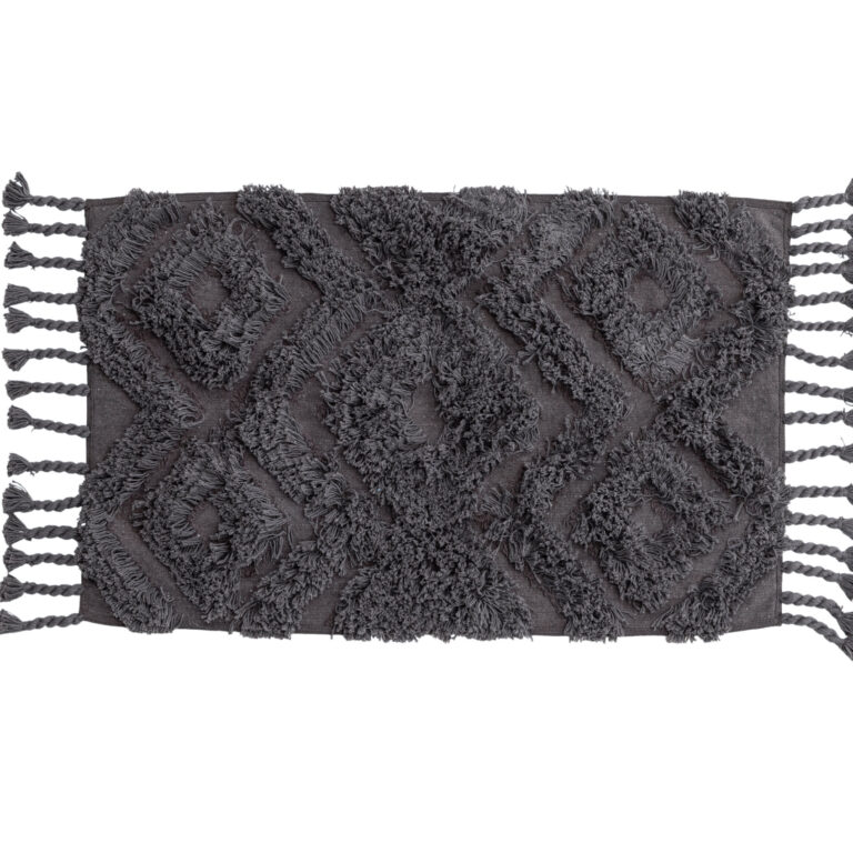 VENTURE DESIGN Hilma bademåtte, rektangulær - mørkegrå bomuld (50x80)