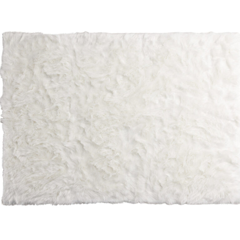 VENTURE DESIGN Katy gulvtæppe, rektangulær - hvid akryl falsk pels (230x160)