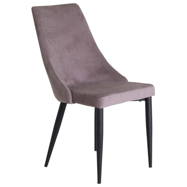 VENTURE DESIGN Leone spisebordsstol, m. armlæn - dusty pink fløjl og sort metal