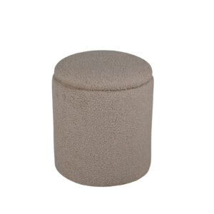 VENTURE DESIGN Limpen puf, m. opbevaring, cylinder - beige bamsestof polyester (Ø32)