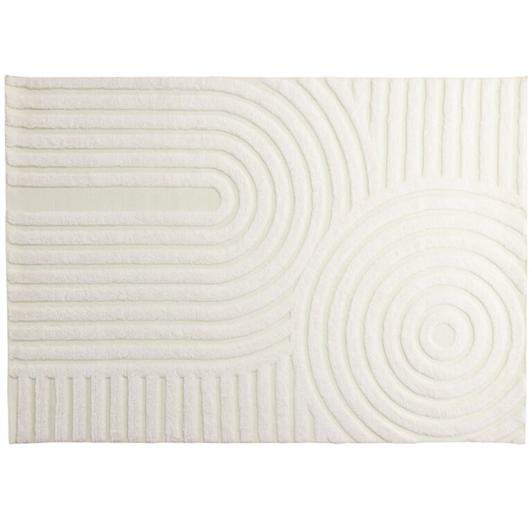 VENTURE DESIGN Nikita gulvtæppe, rektangulær - hvid polyester (230x160)