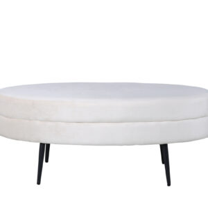 VENTURE DESIGN Otto puf, oval - beige fløjl og sort stål (100x40)