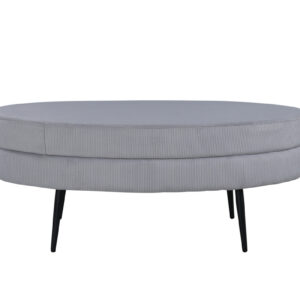 VENTURE DESIGN Otto puf, oval - grå fløjl og sort stål (100x40)