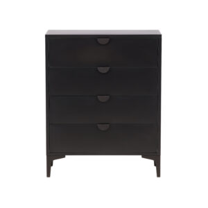 VENTURE DESIGN Piring kommode, m. 4 skuffer - sort stål