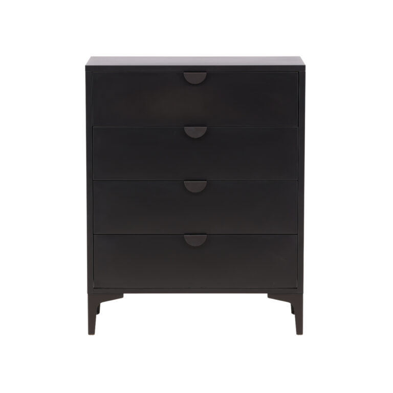 VENTURE DESIGN Piring kommode, m. 4 skuffer - sort stål