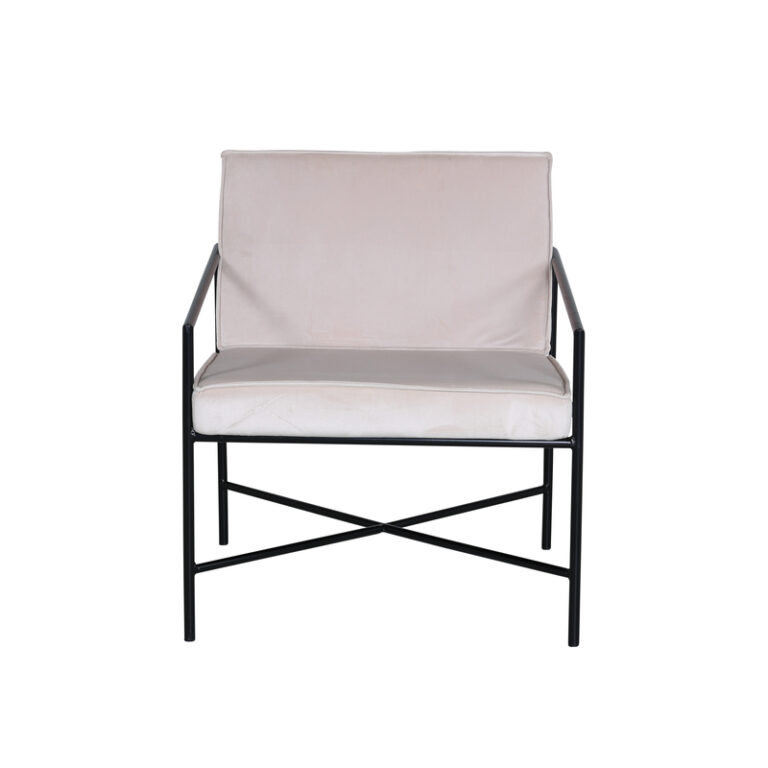 VENTURE DESIGN Rakel lænestol - beige fløjl og sort stål