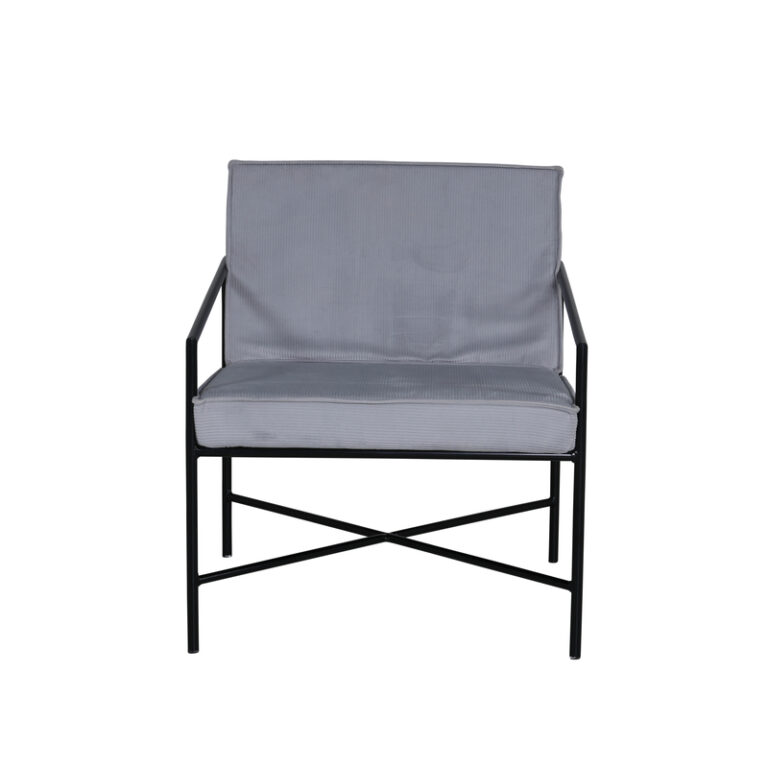 VENTURE DESIGN Rakel lænestol - grå fløjl og sort stål