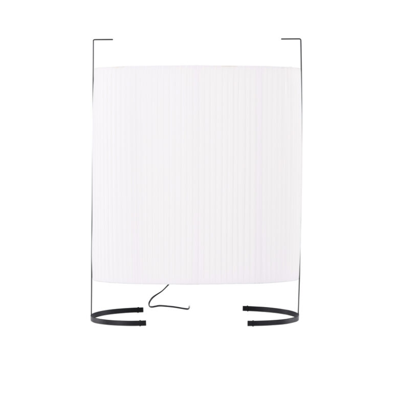 VENTURE DESIGN Rennes gulvlampe, Large - hvid stof og sort jern