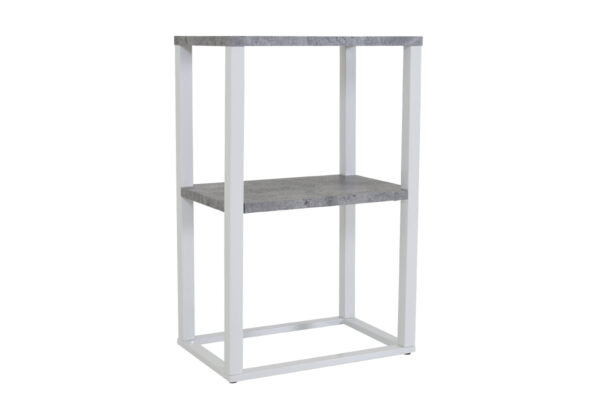 VENTURE DESIGN Rise sidebord, rektangulær - betongrå papirlaminat og hvid stål (45x30)