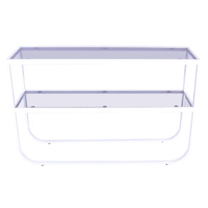 VENTURE DESIGN Rocker sidebord - grå glas og hvid metal (110x30)