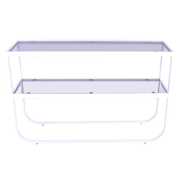 VENTURE DESIGN Rocker sidebord - grå glas og hvid metal (110x30)