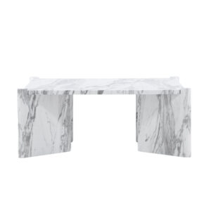 VENTURE DESIGN Rogaland sofabord, kvadratisk - hvid marmorlook MDF (100x100)