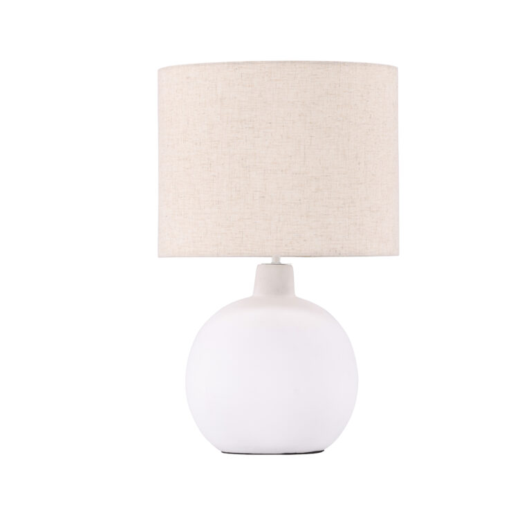 VENTURE DESIGN Torcello bordlampe - beige hør og hvid beton
