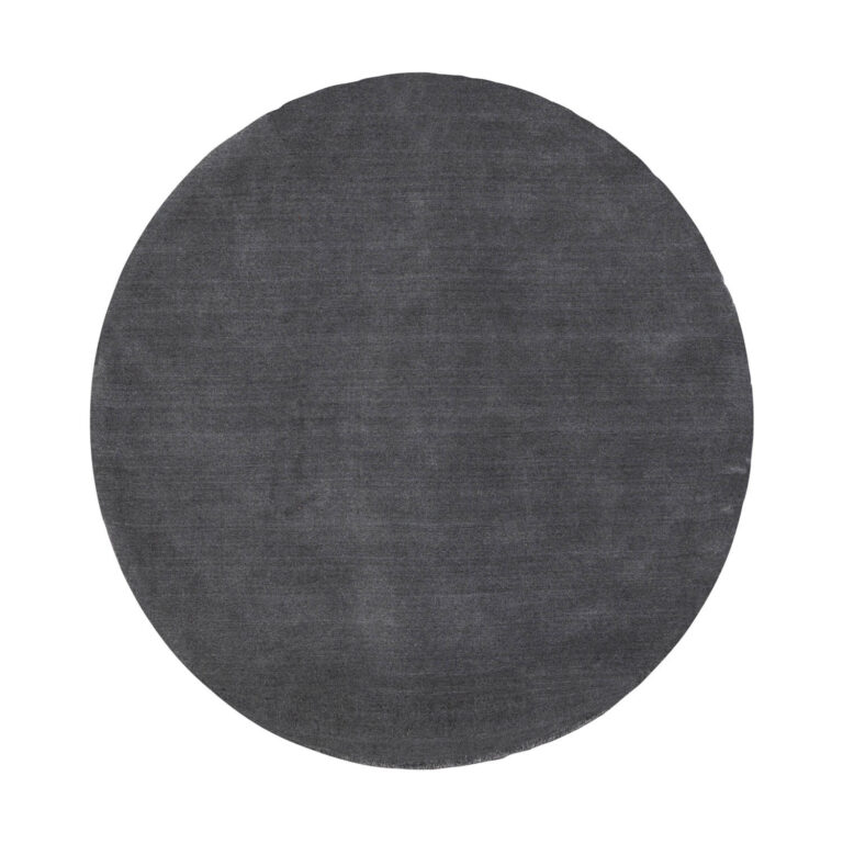 VENTURE DESIGN Ulla gulvtæppe - mørkegrå uld og polyester (Ø200)