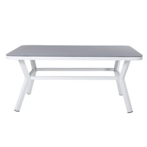 VENTURE DESIGN Virya havebord - grå glas og hvid aluminium (160x90)