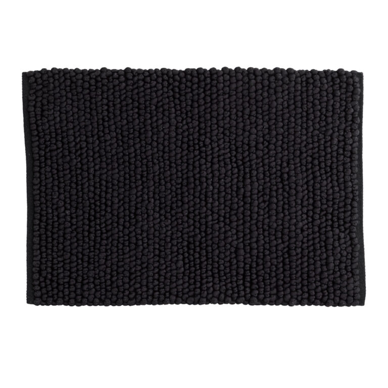 VENTURE DESIGN Wilmer bademåtte, rektangulær - sort polyester/bomuld (50x80)