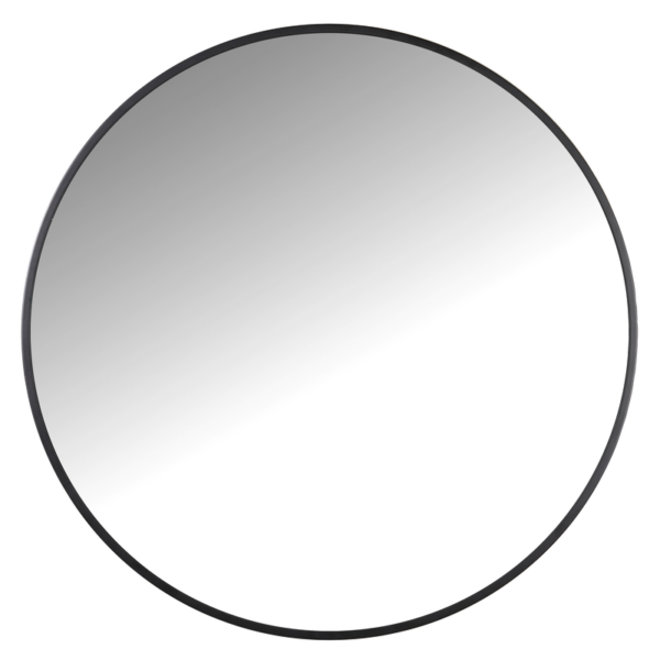 VILLA COLLECTION Vardo vægspejl, rund - spejlglas og sort jern (Ø100)